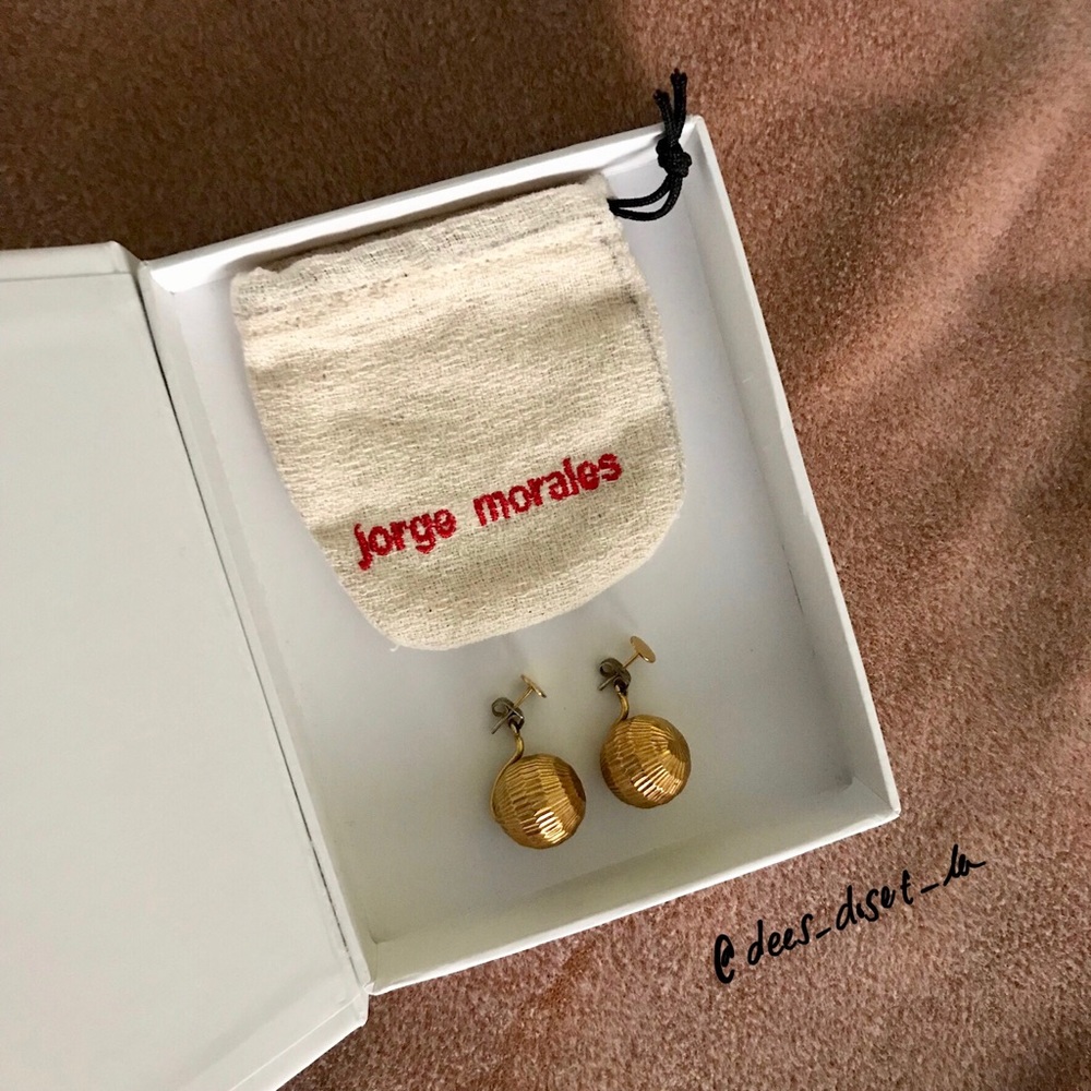 Jorge Morales Disco Ball Sequin Stud (gold plated)